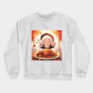 chibi girl thanksgiving Crewneck Sweatshirt